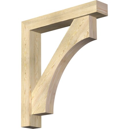 Ekena Millwork Westlake Block Rough Sawn Bracket w/ Offset Brace, Douglas Fir, 6"W x 34"D x 38"H BKT0604X34X38WTL05RDF